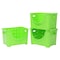 Basicwise Stackable Storage Container, 11 in L x 10 in W x 9 in H, Green, Plastic, 3 PK QI003215G.3 - alternate 1